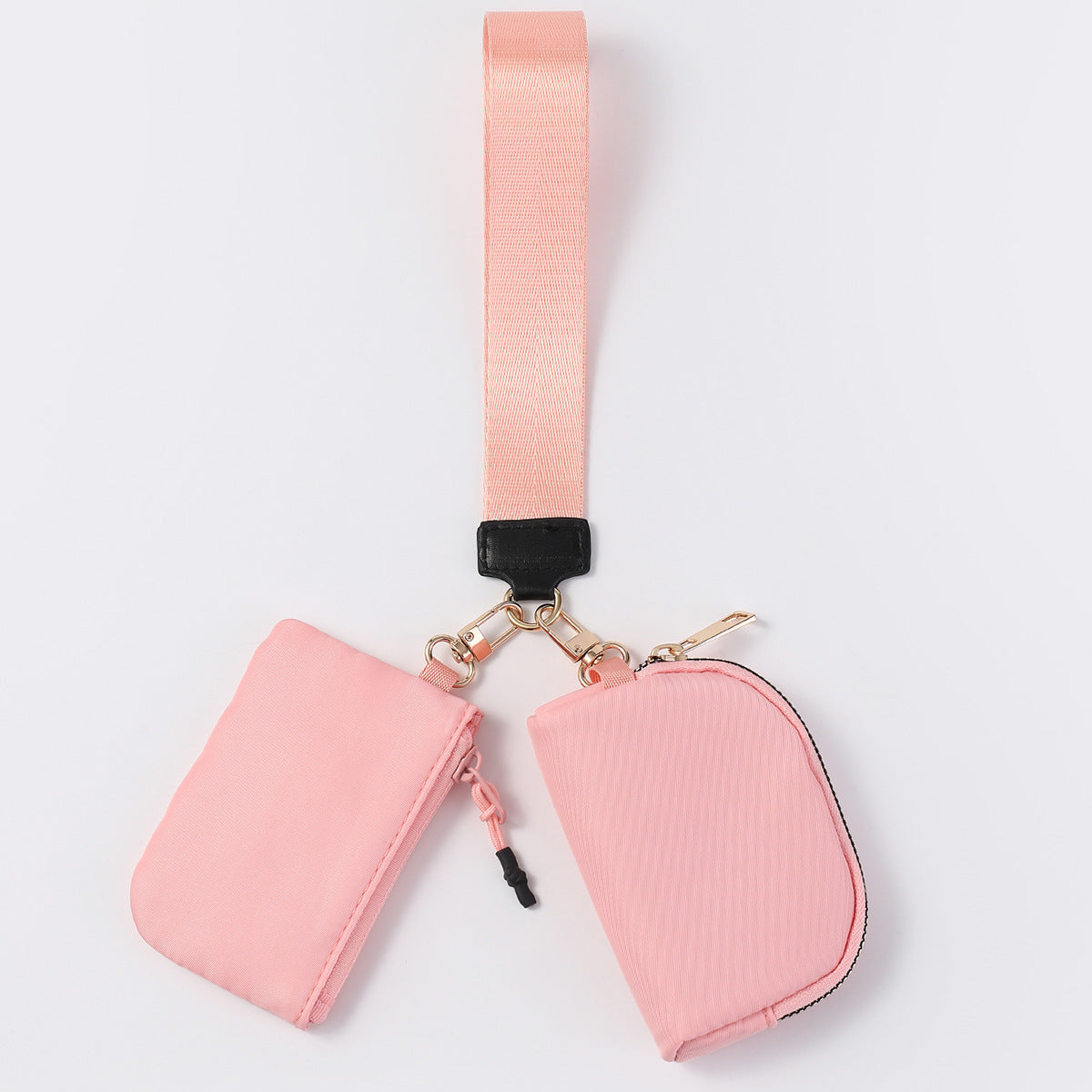 Women's Portable Mini Fashion Colorblock Zip Wristlet + Coin Purse，Waterproof Nylon