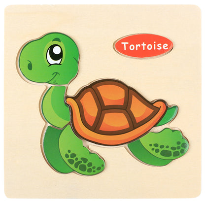 3 Pcs——Wooden Animal Puzzle Educational Toy for Kids