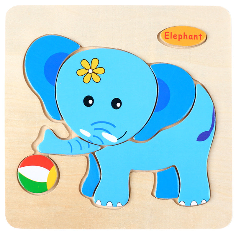 3 Pcs——Wooden Animal Puzzle Educational Toy for Kids