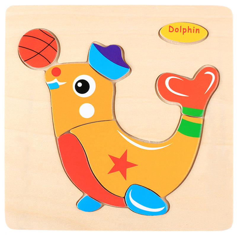 3 Pcs——Wooden Animal Puzzle Educational Toy for Kids