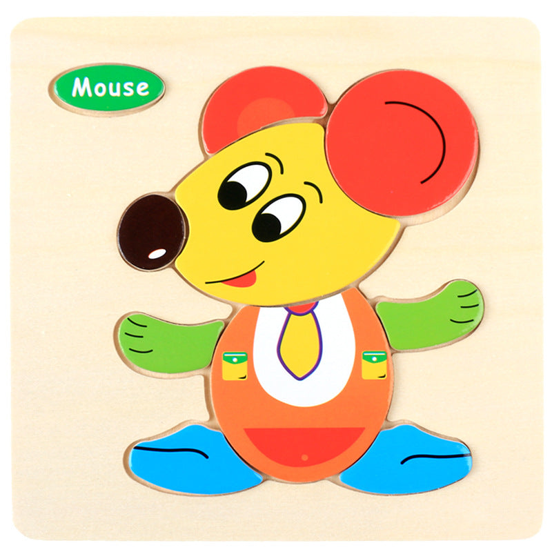 3 Pcs——Wooden Animal Puzzle Educational Toy for Kids