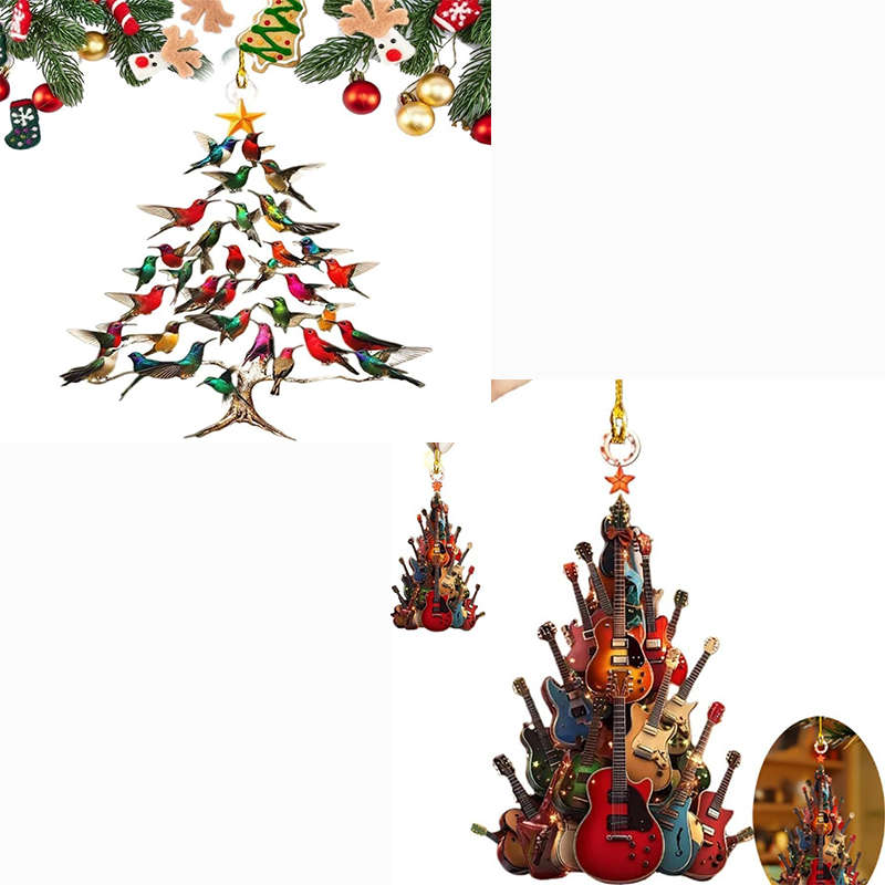 Hummingbird/Guitar Christmas Tree Ornament