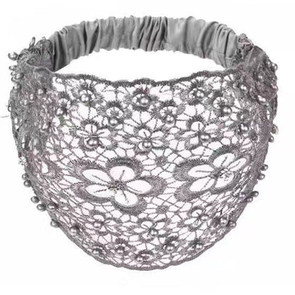Plum Blossom Hollow Beaded Wide Headband – Elegant & Vintage, Flattering Wide Design for All Face Shapes