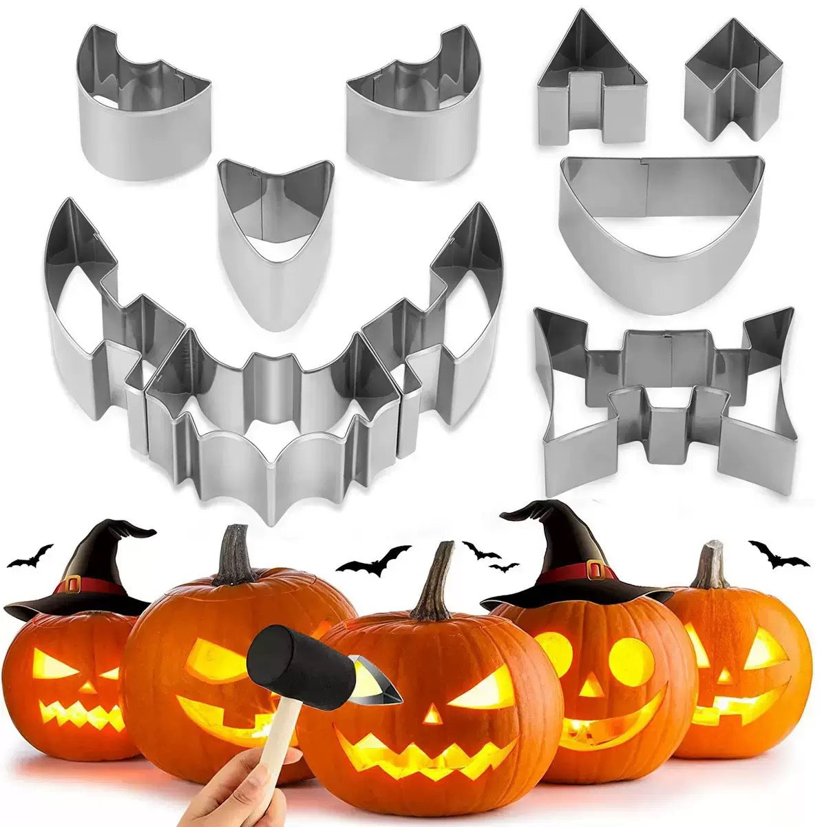 Halloween Pumpkin Carving Kit & Creative DIY Cookie Cutter Set