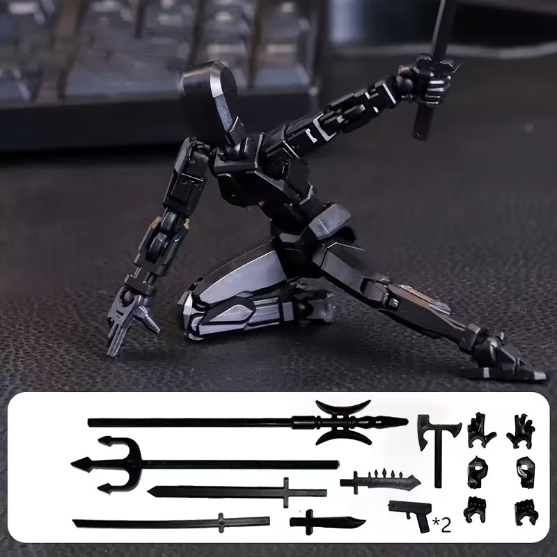 DIY Buildable Articulated Action Figure Toy with Movable Joints