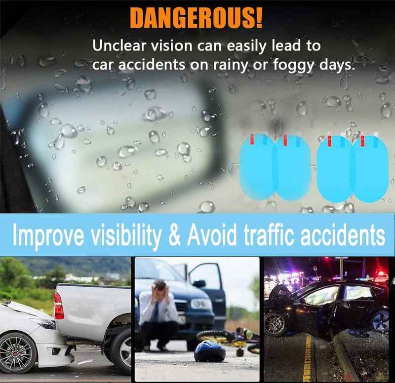 [4 PCS]Car Rear View Mirror Waterproof Film