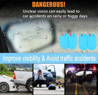 [4 PCS]Car Rear View Mirror Waterproof Film