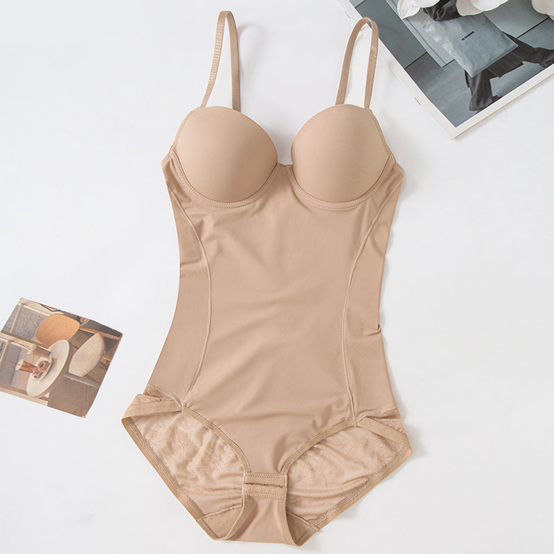 Women's Shapewear Bodysuit with Built-In Bra – Wireless Tummy Control & Bust Lift | Seamless Lace | Body Shaping