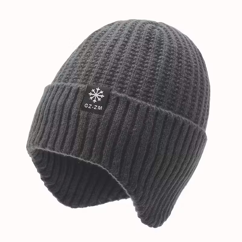 Unisex Winter Warm Knit Hat with Fleece Lining and Ear Protection