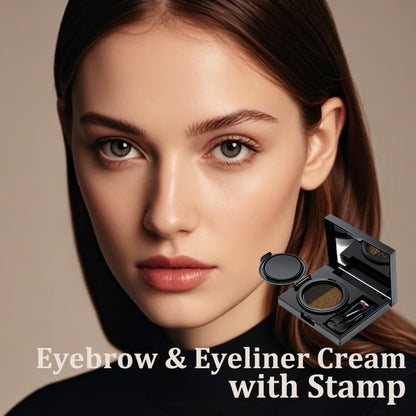 Dual-Color Cushion Eyebrow Pen & Eyeliner Gel - Waterproof & Sweatproof