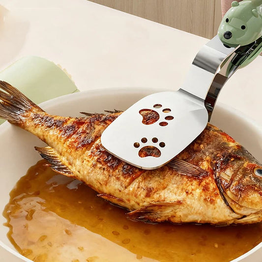 🍳 2-in-1 Lockable Oil-Draining Spatula Tongs 🔥