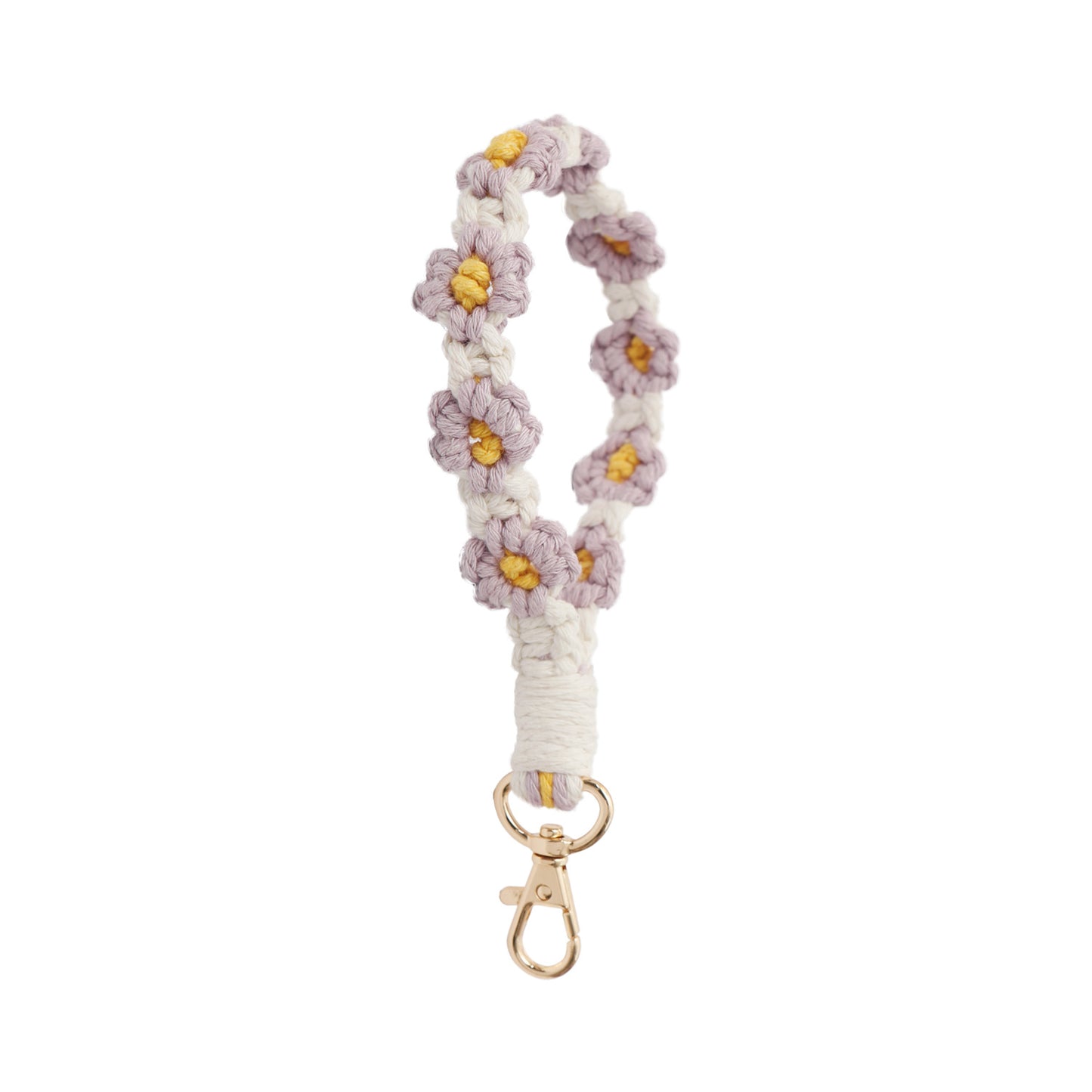 Soft Floral Hand-Woven Keychain