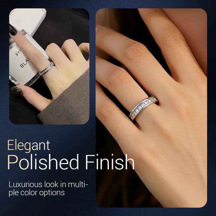 Titanium Steel Spinner Ring – Rotatable with Zirconia, Unisex Stress Relief Ring