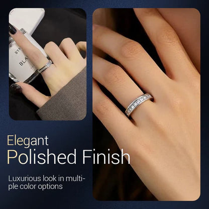 Titanium Steel Spinner Ring – Rotatable with Zirconia, Unisex Stress Relief Ring