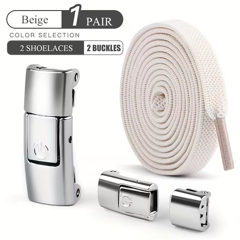 1 Pair Free-Tie Shoelaces Set for Sneakers Canvas Shoes