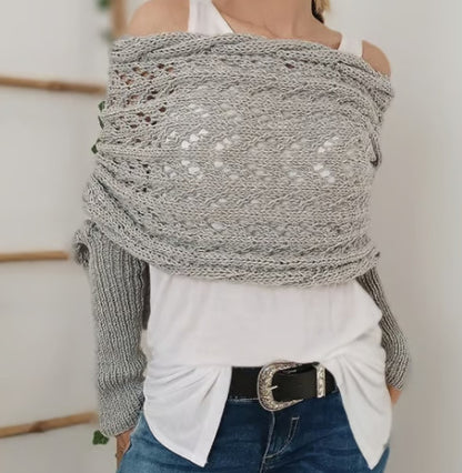 Knitted Cable Wrap, Shrugs For Women, Knitted Wrap