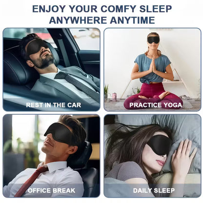3D Contoured Sleep Mask - 100% Blackout Noise Reducing