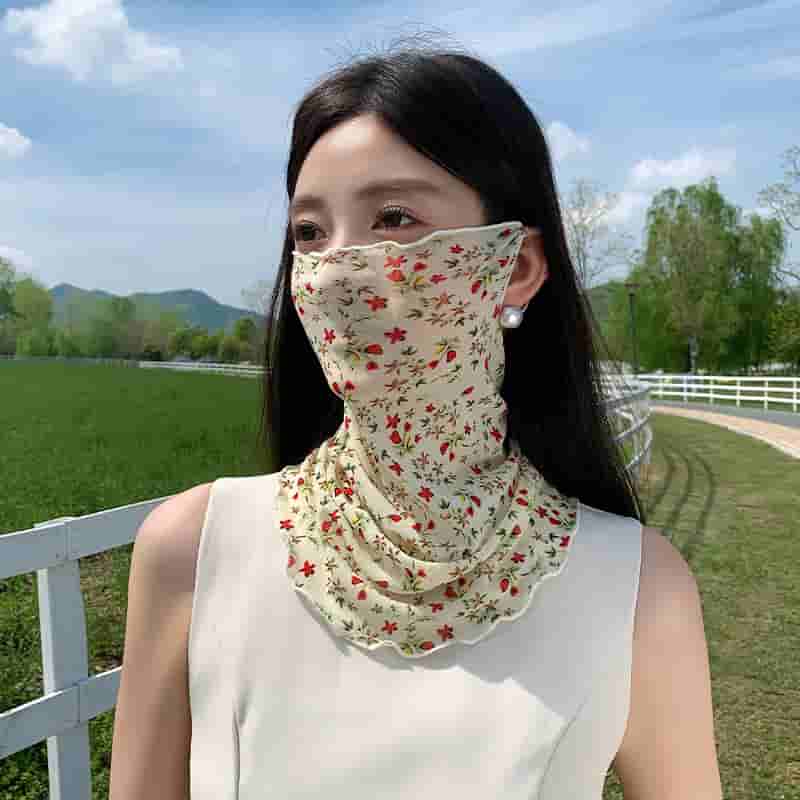 🧣🌺Summer Multifunctional Mesh Neck Gaiter – Face Cover/Scarf/Ear-loop Scarf 3-in-1, Breathable & Sun Protection