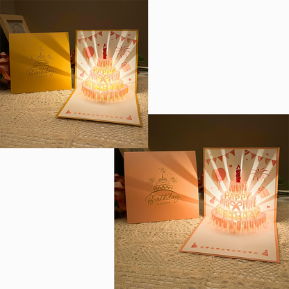 3D Pop-Up Birthday Card with Colorful Music & LED Lights