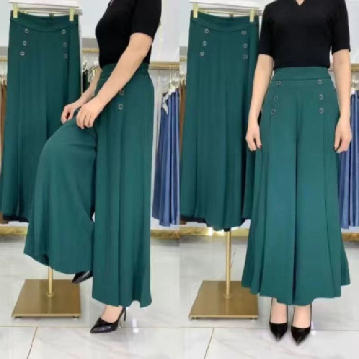 Stylish Pleated Wide-Leg Pants -Comfort & Slim