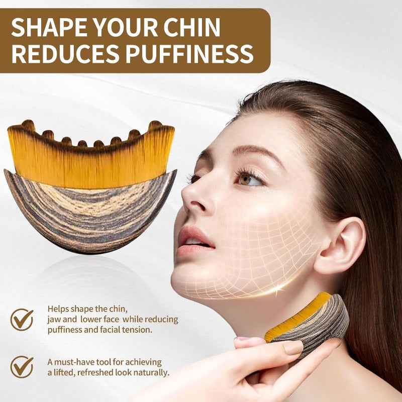 Facial Contour & Lymphatic Drainage Brush – 5-Minute Daily Face Lift, Reduce Puffiness & Double Chin