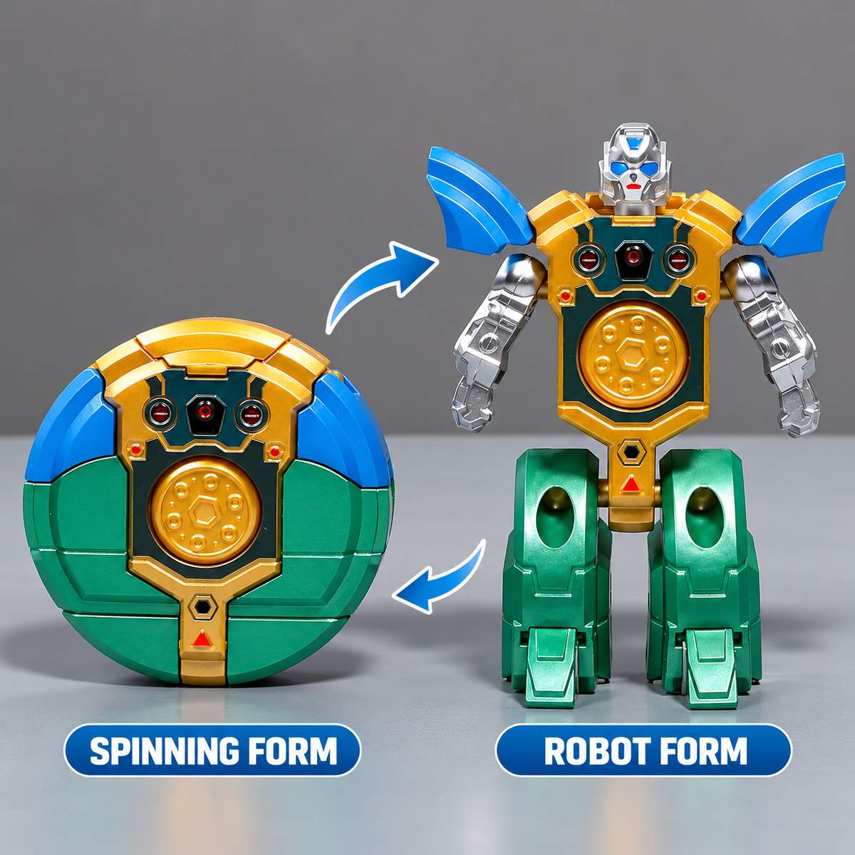 2-in-1 Robot Transformer Spinner Toy – Fun Rotating Fidget Toy for Kids