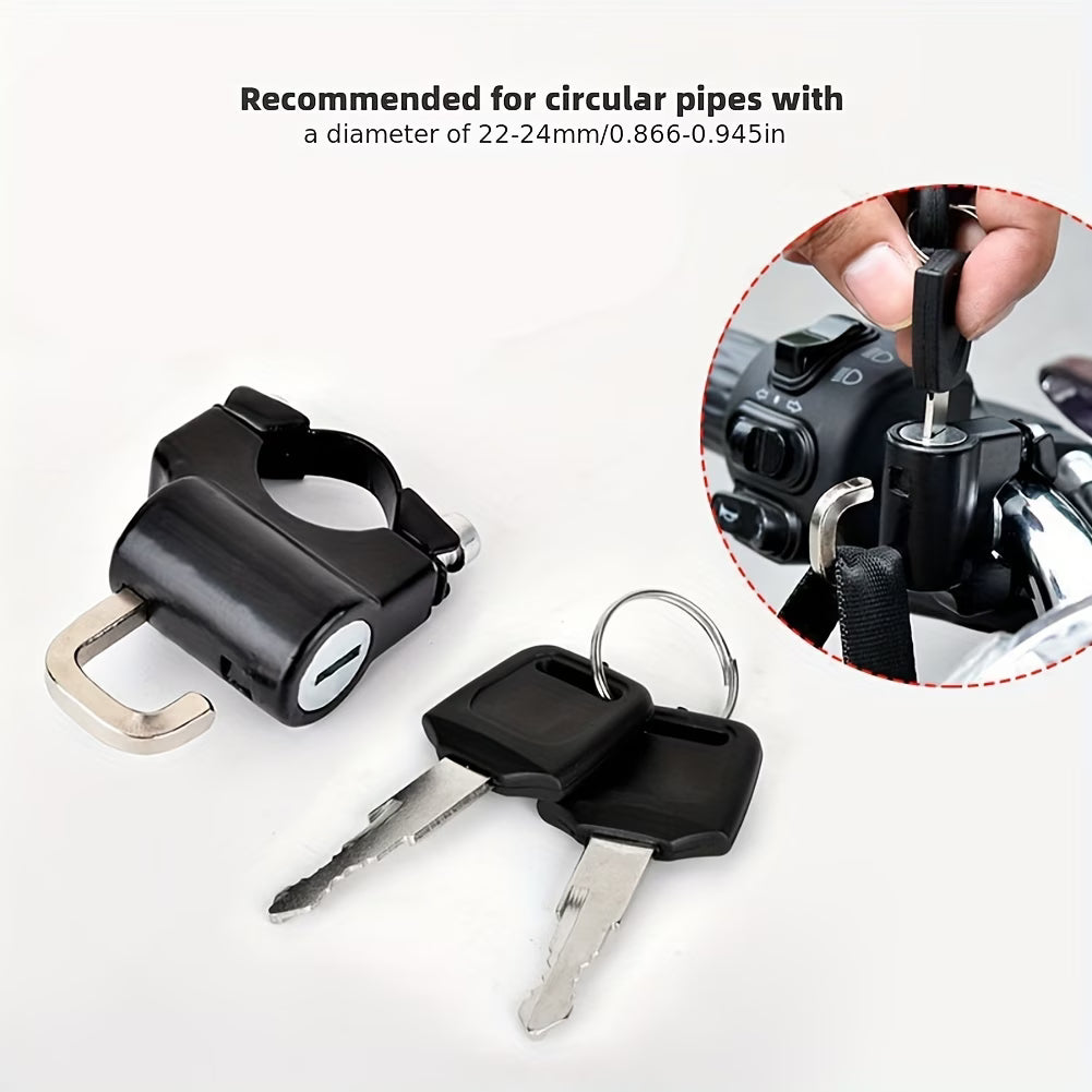 Universal Motorcycle Helmet Anti-Theft Lock with Key & Hanging Hook