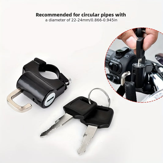 Universal Motorcycle Helmet Anti-Theft Lock with Key & Hanging Hook