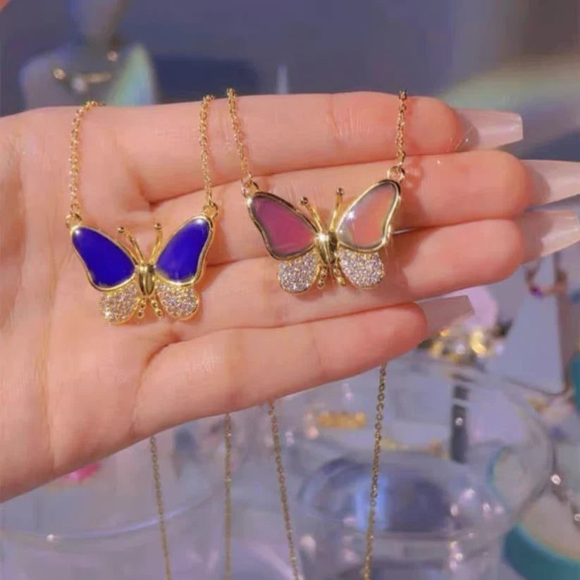 🦋Color Changing Butterfly Magnetic Necklace – Temperature Sensitive Butterfly Pendant Jewelry for Women