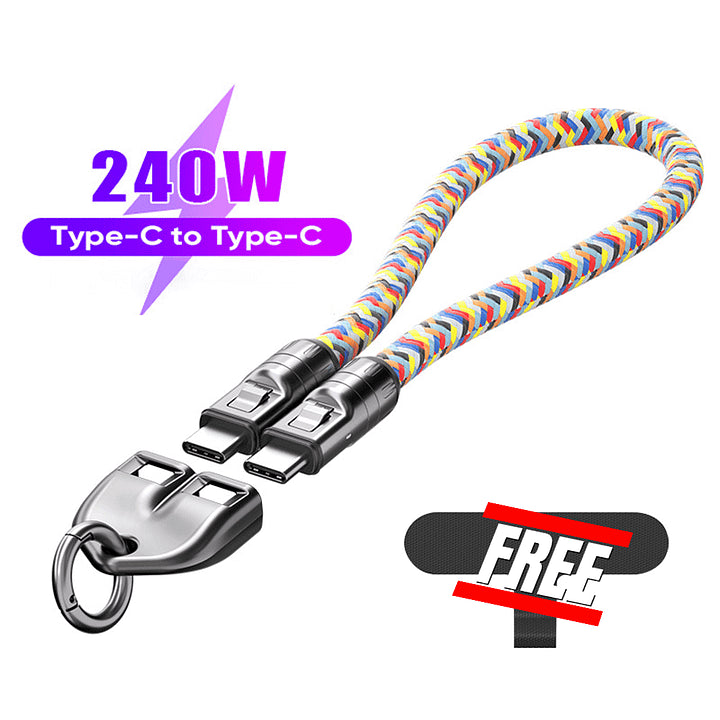 Type-C to Type-C 240W Charging Cable with Wearable Bracelet Design