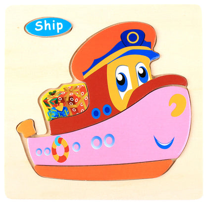 3 Pcs——Wooden Animal Puzzle Educational Toy for Kids