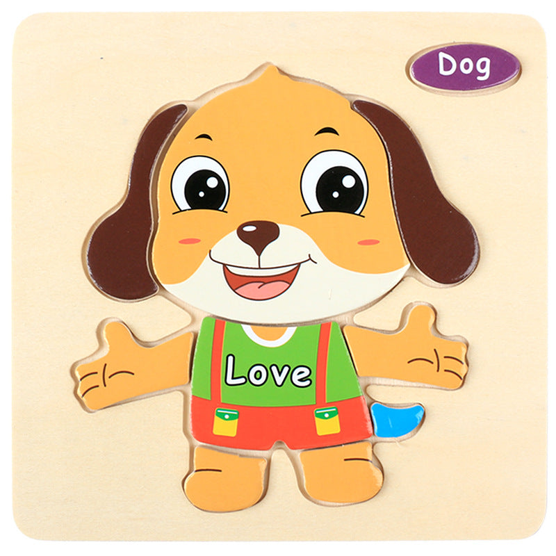 3 Pcs——Wooden Animal Puzzle Educational Toy for Kids