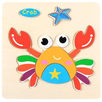 3 Pcs——Wooden Animal Puzzle Educational Toy for Kids