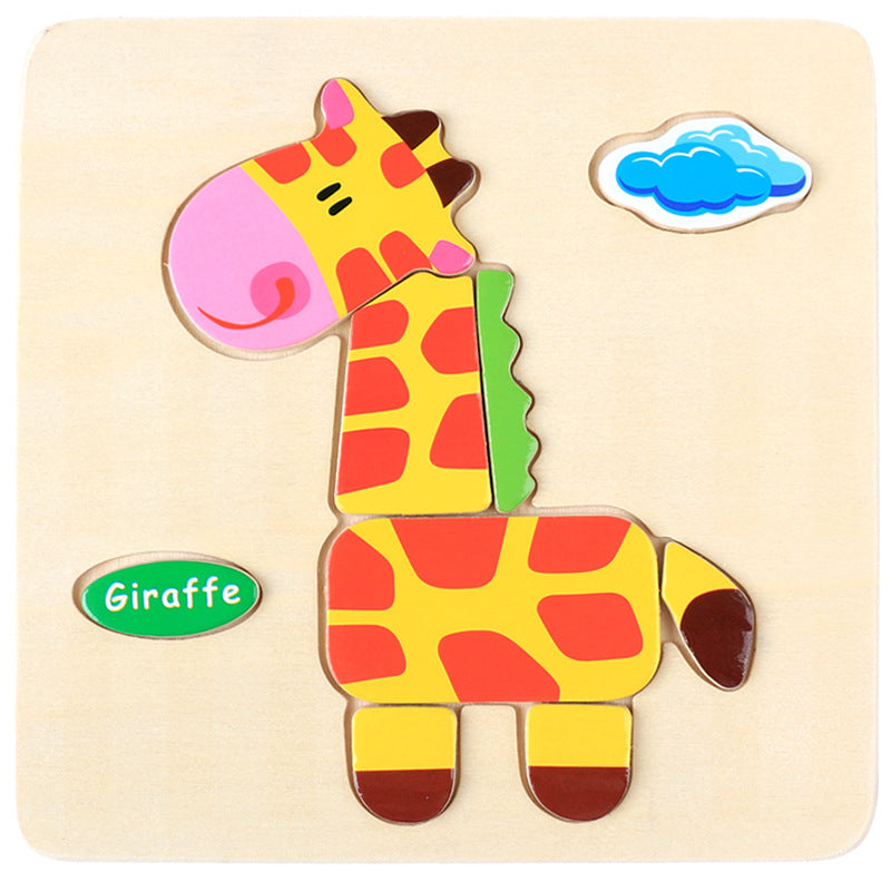 3 Pcs——Wooden Animal Puzzle Educational Toy for Kids