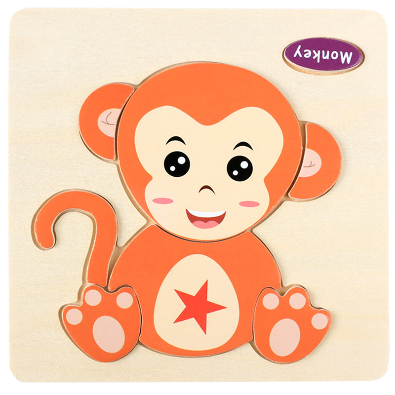 3 Pcs——Wooden Animal Puzzle Educational Toy for Kids