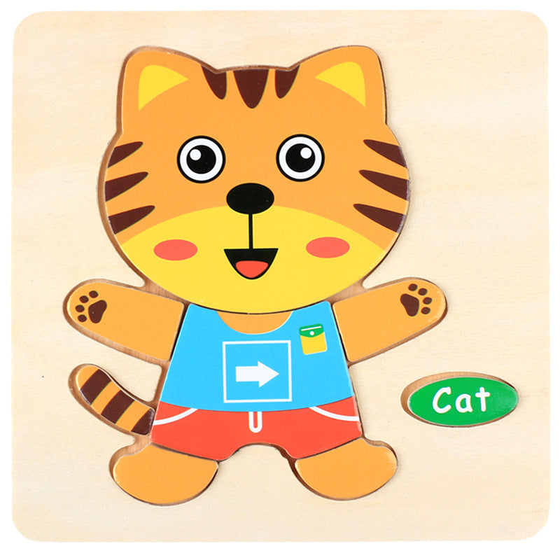 3 Pcs——Wooden Animal Puzzle Educational Toy for Kids