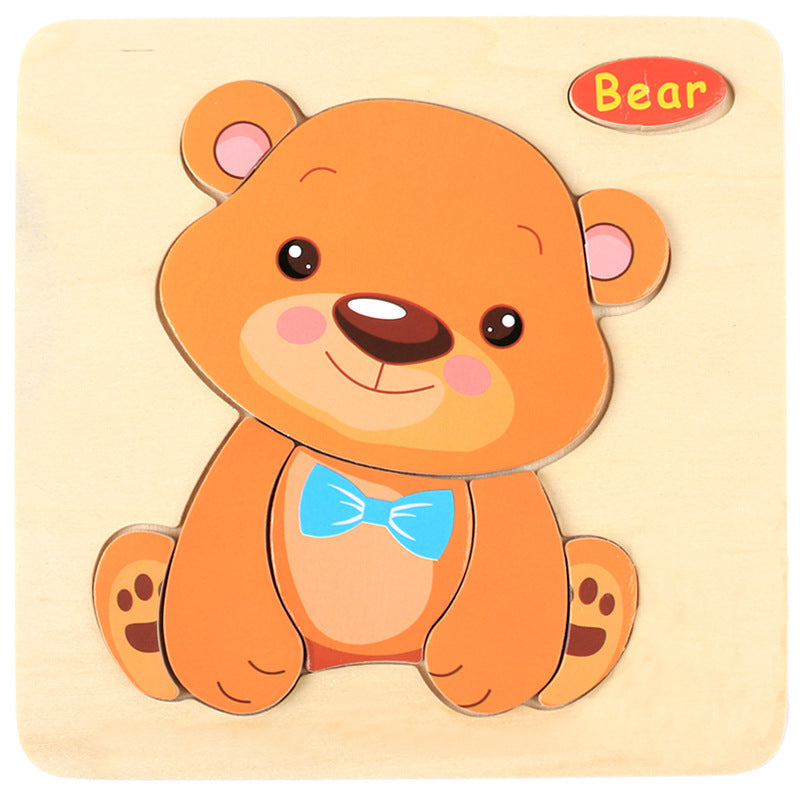 3 Pcs——Wooden Animal Puzzle Educational Toy for Kids
