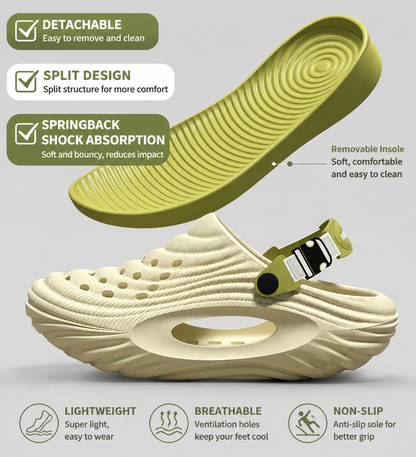 2026 New Thick Sole Non-Slip Outdoor Clogs – Breathable & Odor-Resistant
