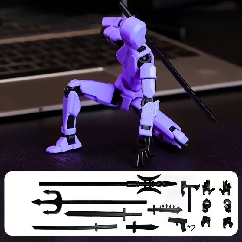 DIY Buildable Articulated Action Figure Toy with Movable Joints