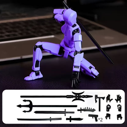 DIY Buildable Articulated Action Figure Toy with Movable Joints