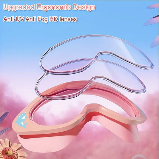 Kids Swim Goggles Waterproof Anti-Fog HD Large Frame Unisex