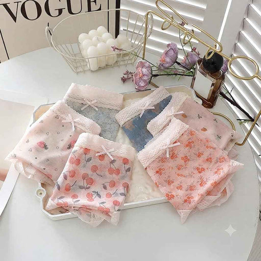 6PCS Women's Lace Panties｜Soft, Breathable & Elegant
