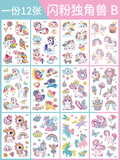 Cartoon Glitter Tattoo Stickers