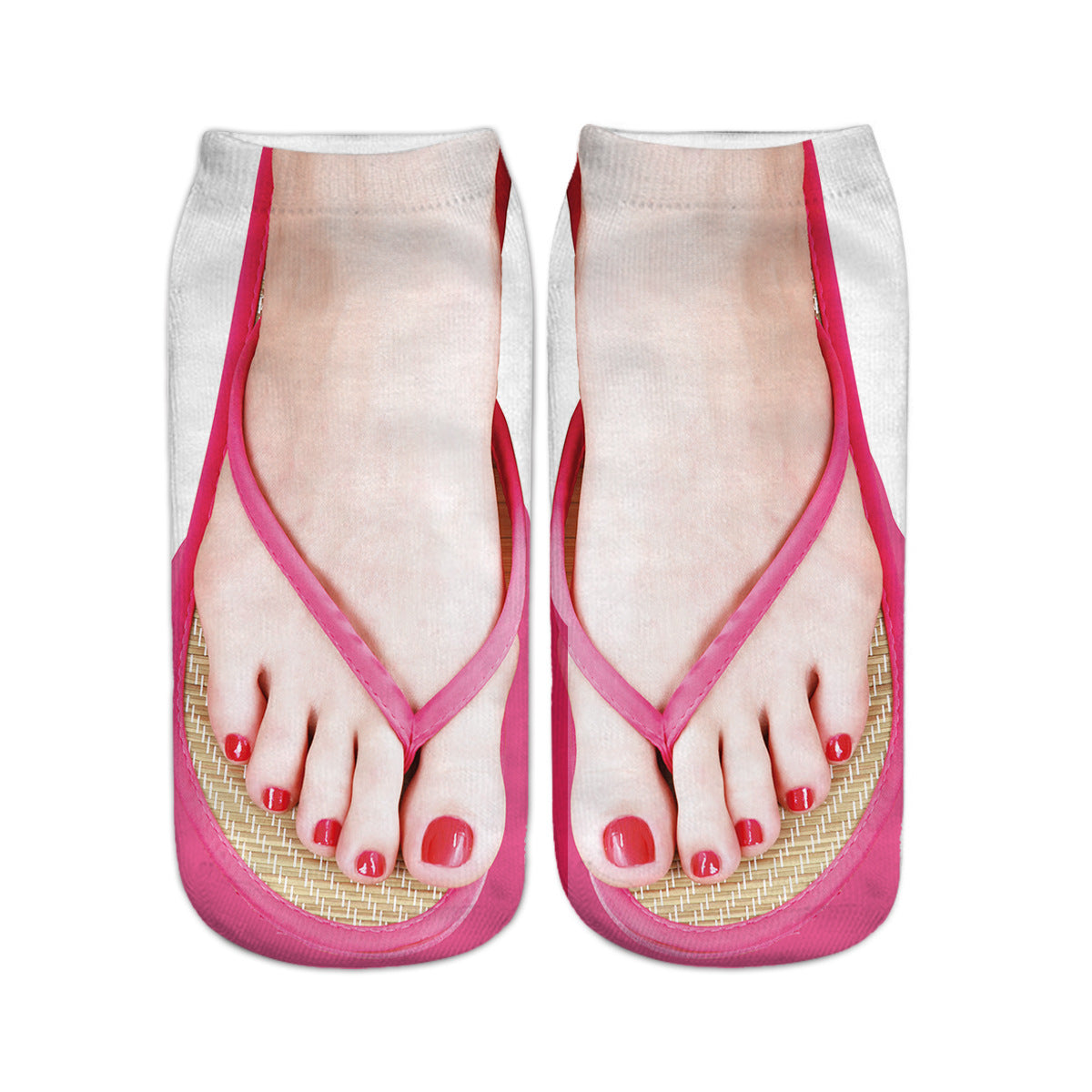 Unisex Printed Flip-Flop Socks
