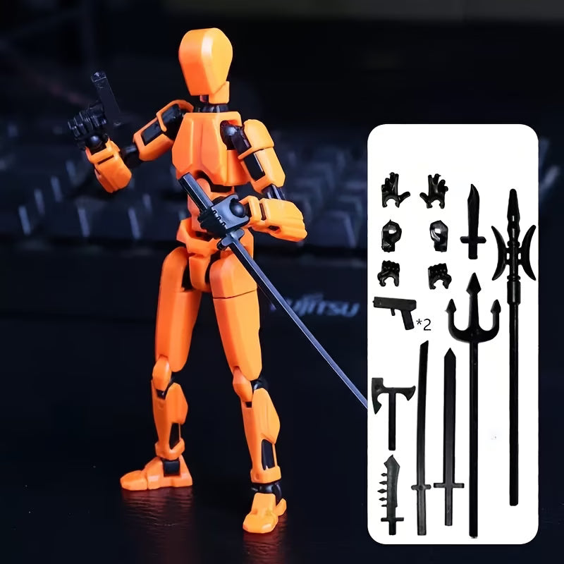 DIY Buildable Articulated Action Figure Toy with Movable Joints