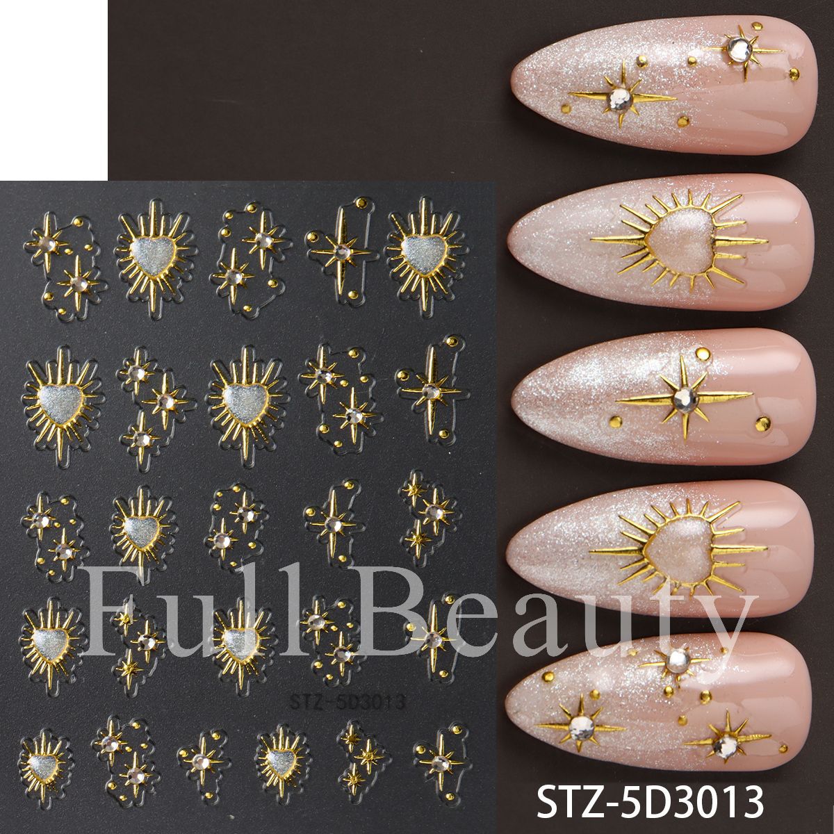 Gold Foil Luxury Embossed Nail Stickers