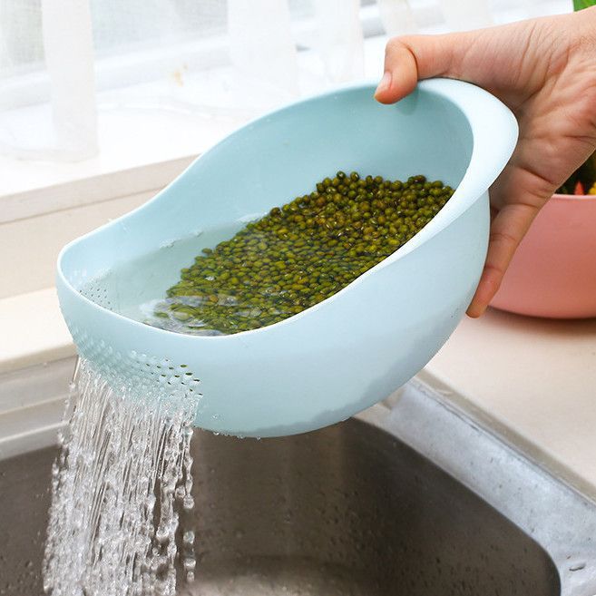 Rice Washing Draining Basket Kitchen Vegetable Fruit Washing Basket