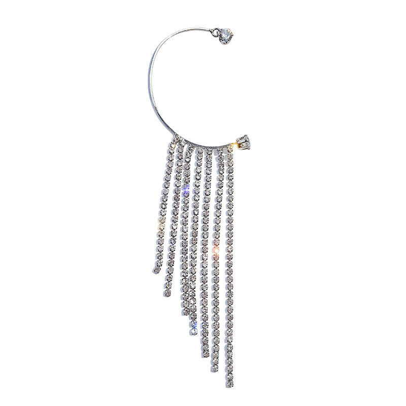 Sparkling Diamond Tassel Earrings