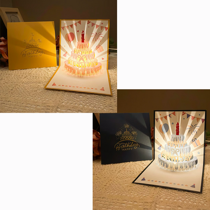 3D Pop-Up Birthday Card with Colorful Music & LED Lights