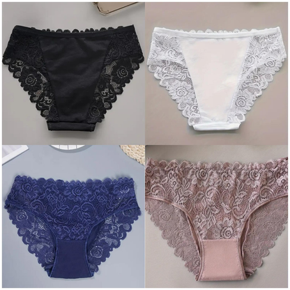 4pcs Women'S Floral Lace Underwear